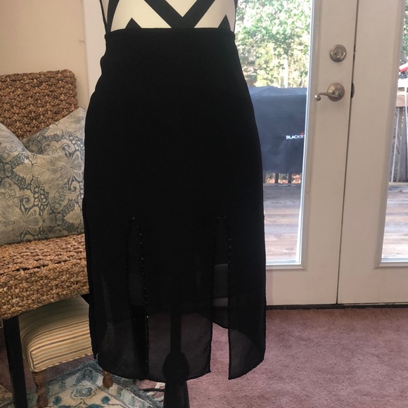 NWT Cache Sz4 Cocktail Skirt Layered w/Beading - Picture 2 of 6